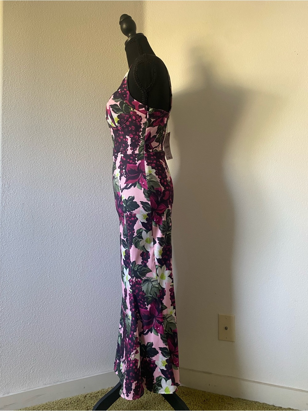 Zara Godet Pink & Purple Floral Midi Dress - Picture 5 of 11
